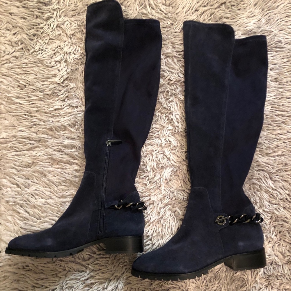 Karl Lagerfeld Blue Suede Boots size 7